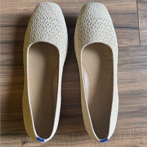 Rothy's Off White Crocheted Max Square Flats